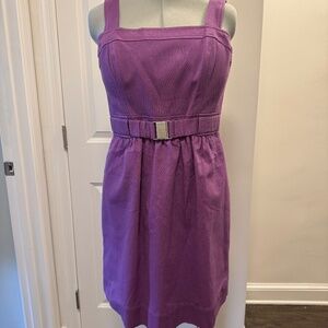 Shoshana Casual Purple Sleeveless Square-Neck Dress